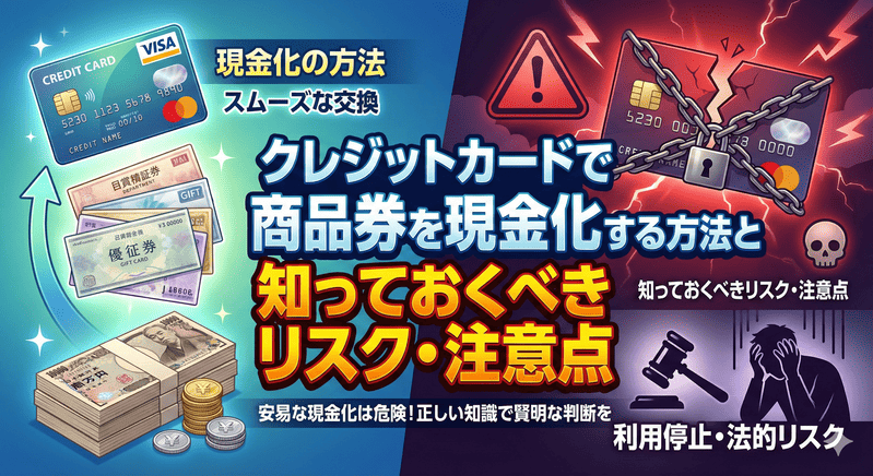 クレジットカードで商品券を現金化する方法と知っておくべきリスク・注意点