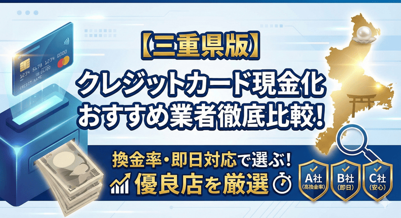 【三重県版】クレジットカード現金化おすすめ業者徹底比較！換金率・即日対応で選ぶ
