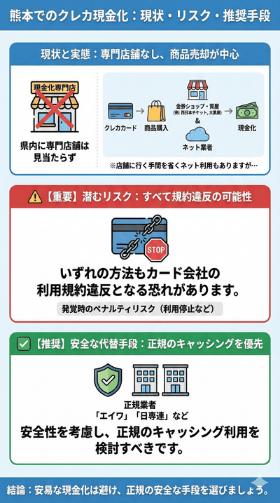 熊本でのクレカ現金化は可能？実店舗の実態と代替手段